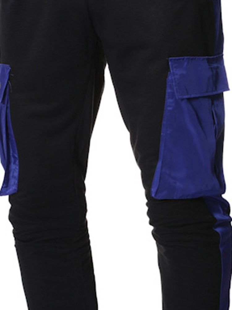 Pantalon Décontracté Pour Hommes À Taille Basse Et À Blocs De Couleurs