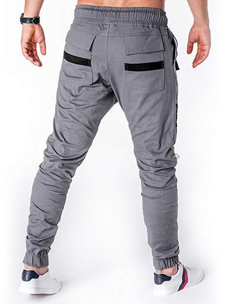 Pantalon Décontracté Pour Hommes À Taille Basse Et À Lacets Avec Blocs De Couleurs