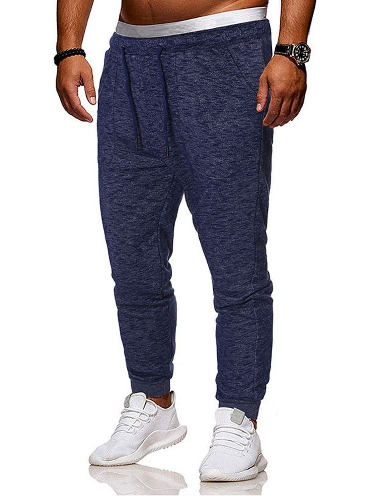 Pantalon Décontracté Pour Hommes À Taille Moyenne Et À Lacets