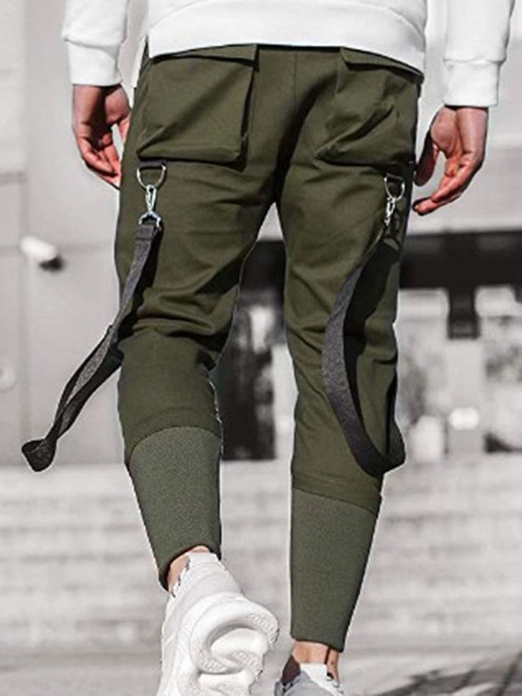 Pantalon Décontracté Pour Hommes À Taille Moyenne Et À Poche