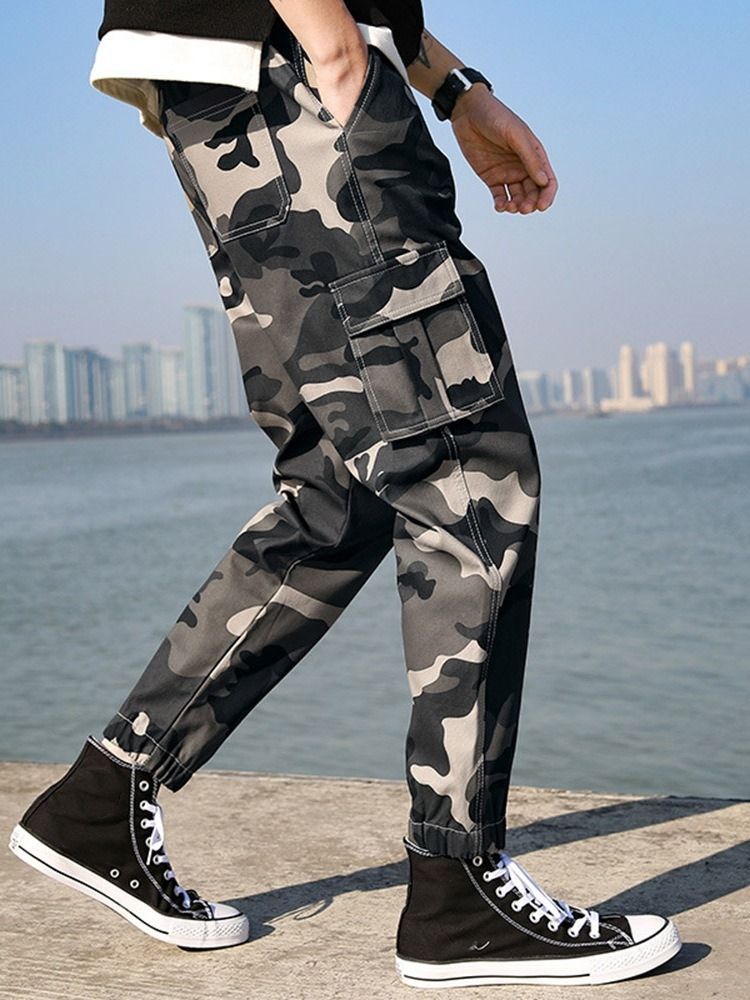 Pantalon Décontracté À Imprimé Camouflage Pour Hommes