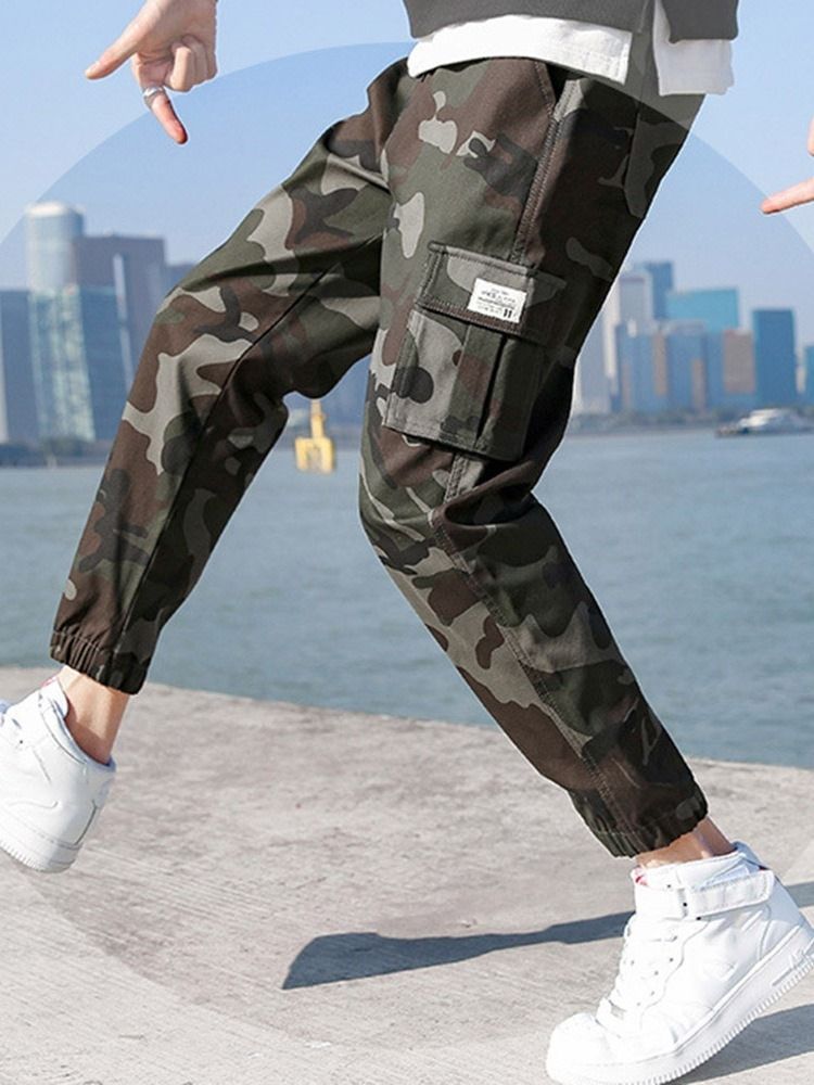 Pantalon Décontracté À Imprimé Camouflage Pour Hommes