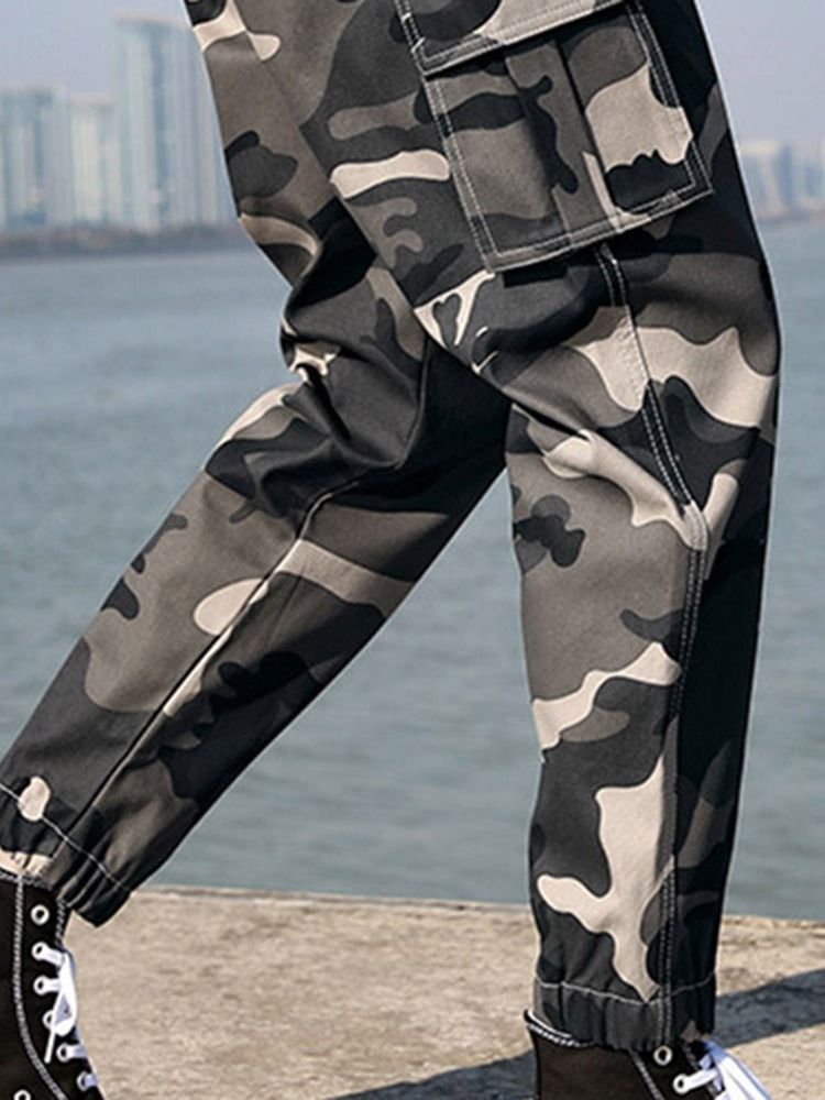 Pantalon Décontracté À Imprimé Camouflage Pour Hommes