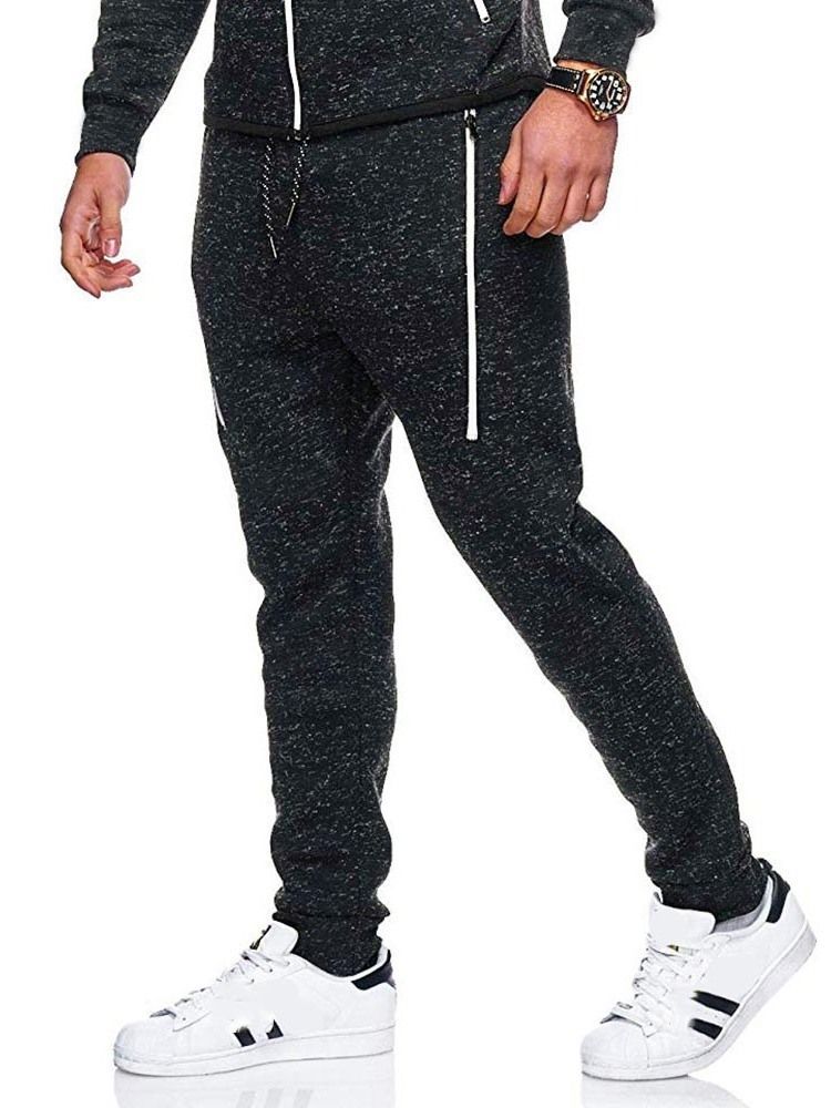 Pantalon Décontracté À Lacets Avec Blocs De Couleurs Et Fermeture À Glissière Pour Hommes