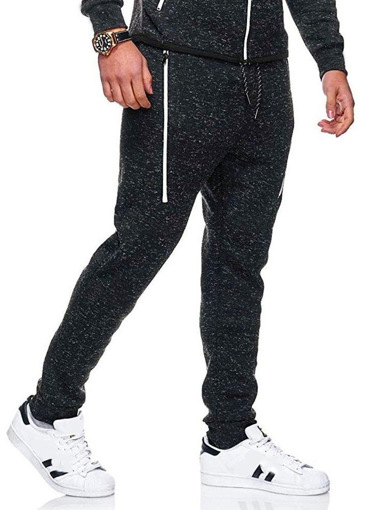 Pantalon Décontracté À Lacets Avec Blocs De Couleurs Et Fermeture À Glissière Pour Hommes