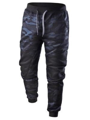 Pantalon Décontracté À Lacets Camouflage Pour Hommes