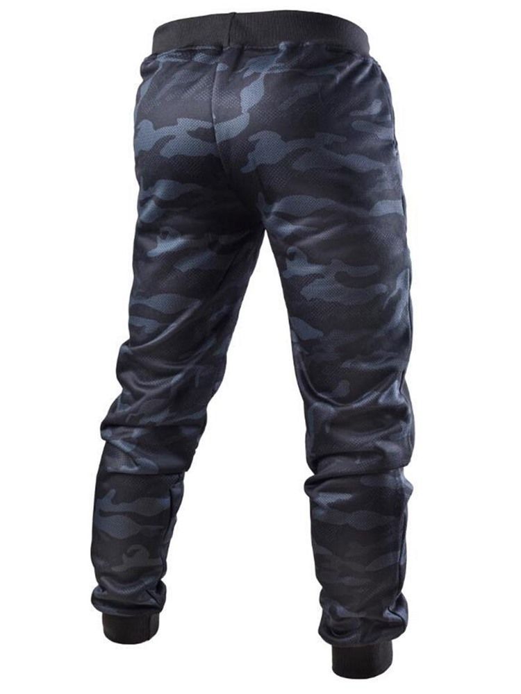 Pantalon Décontracté À Lacets Camouflage Pour Hommes