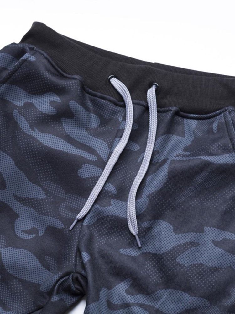 Pantalon Décontracté À Lacets Camouflage Pour Hommes