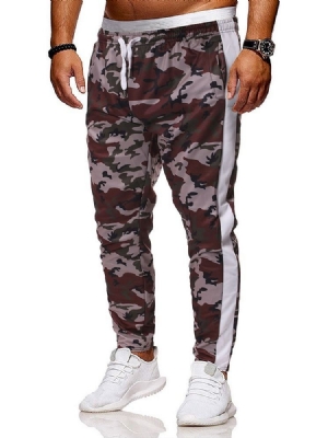 Pantalon Décontracté À Lacets Camouflage À Poche Pour Hommes