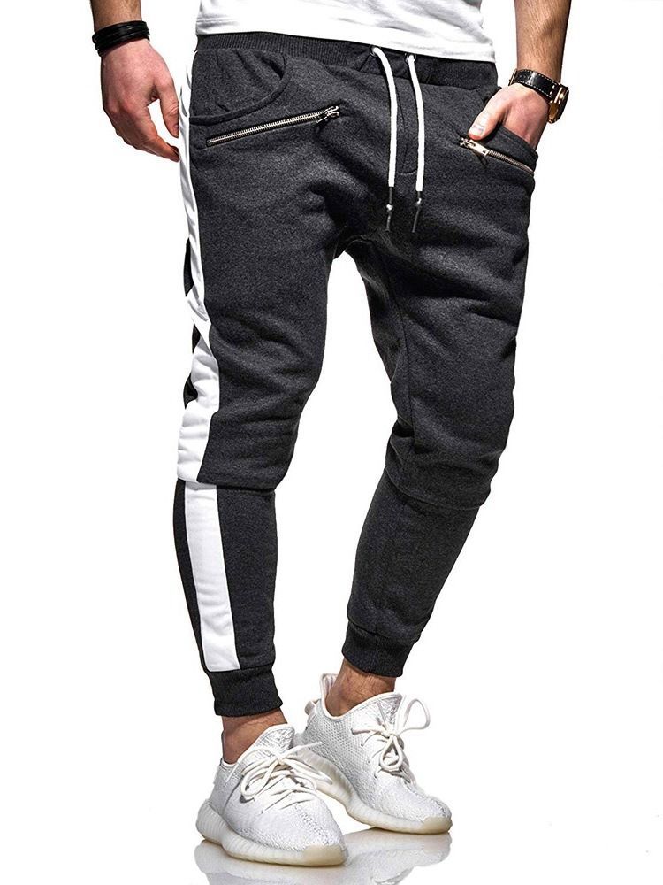 Pantalon Décontracté À Lacets À Lacets Et À Taille Moyenne Pour Hommes