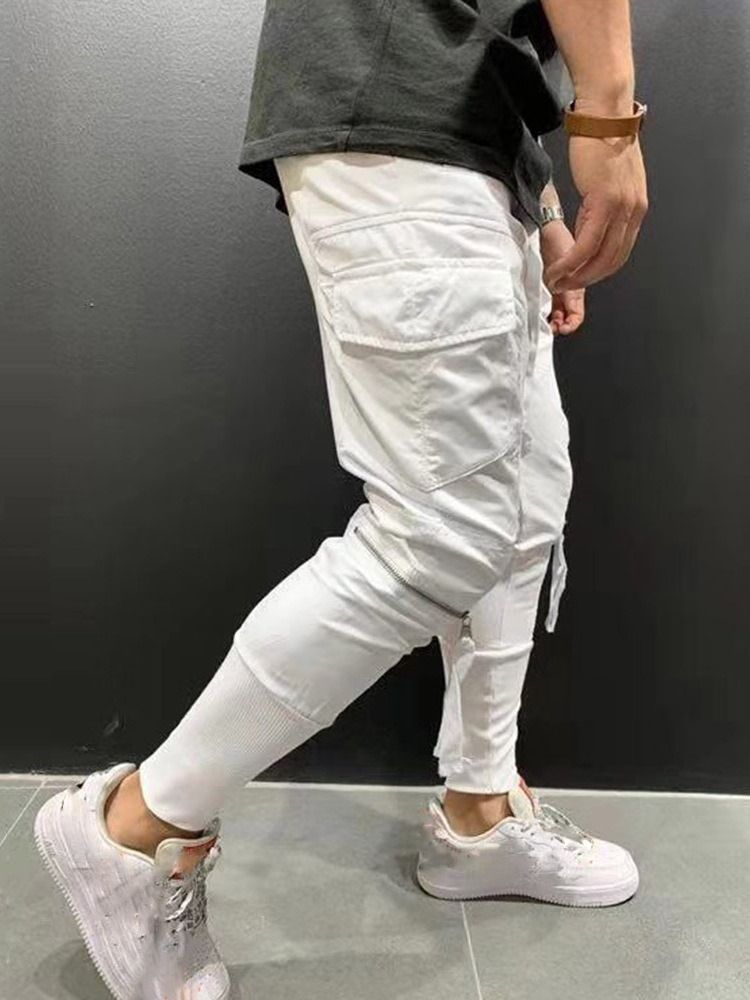 Pantalon Décontracté À Lacets Décontracté À Glissière Pour Hommes