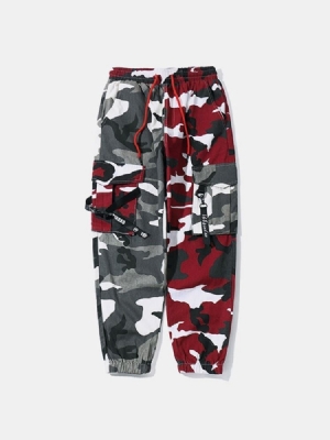 Pantalon Décontracté À Lacets À Taille Moyenne Et À Imprimé Couleur Camouflage Pour Hommes