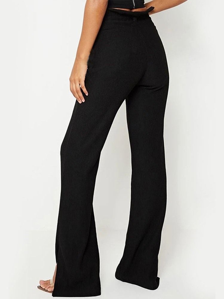 Pantalon Décontracté À Lacets Uni Pour Femme Pleine Longueur Taille Haute