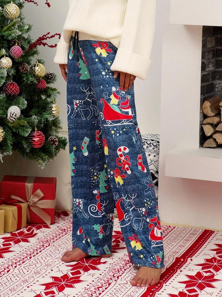 Pantalon Décontracté De Noël En Vrac Pour Femme