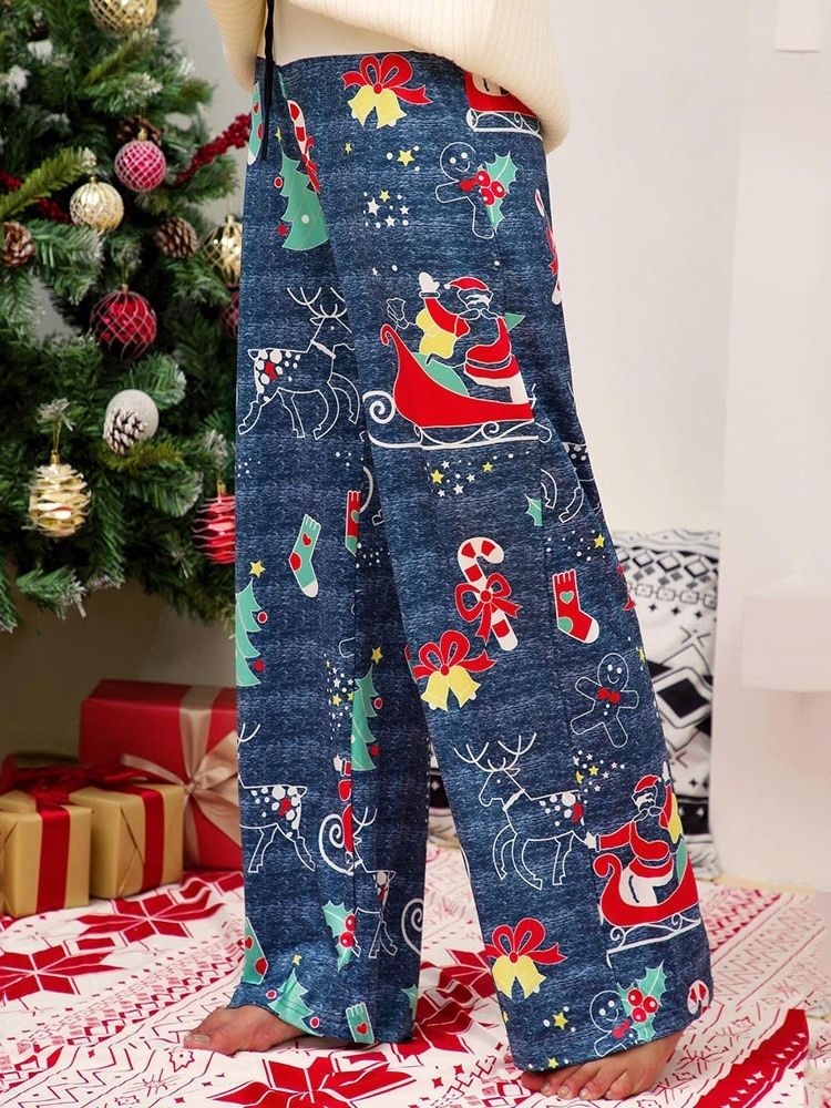 Pantalon Décontracté De Noël En Vrac Pour Femme