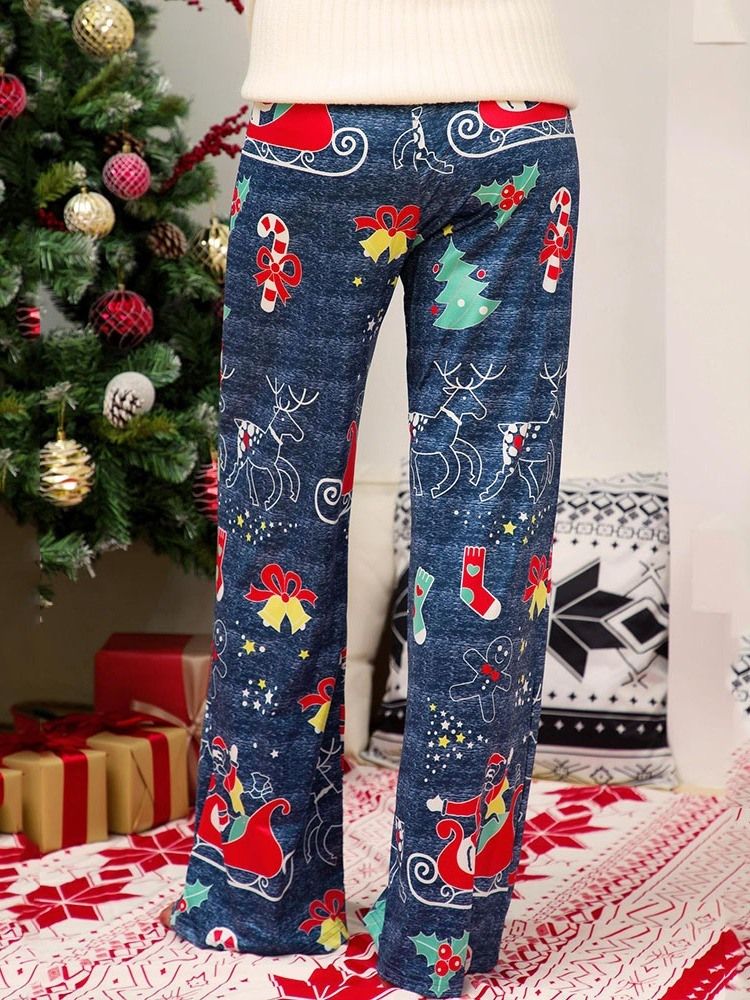 Pantalon Décontracté De Noël En Vrac Pour Femme