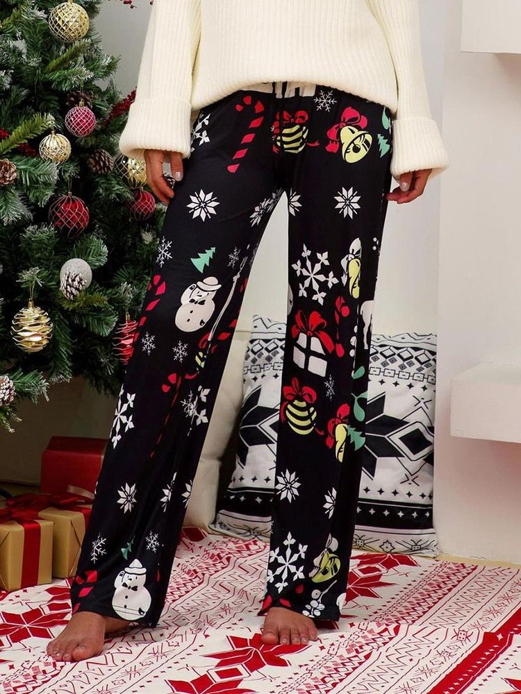 Pantalon Décontracté De Noël En Vrac Pour Femme