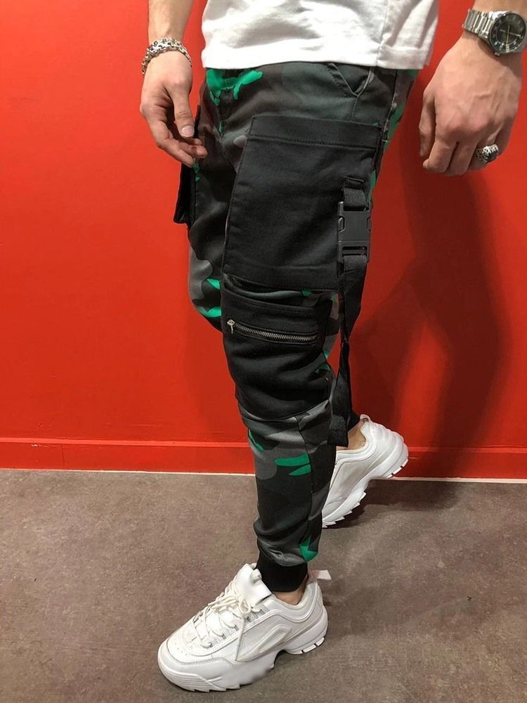 Pantalon Décontracté À Poche Camouflage À Taille Moyenne Pour Hommes Quatre Saisons