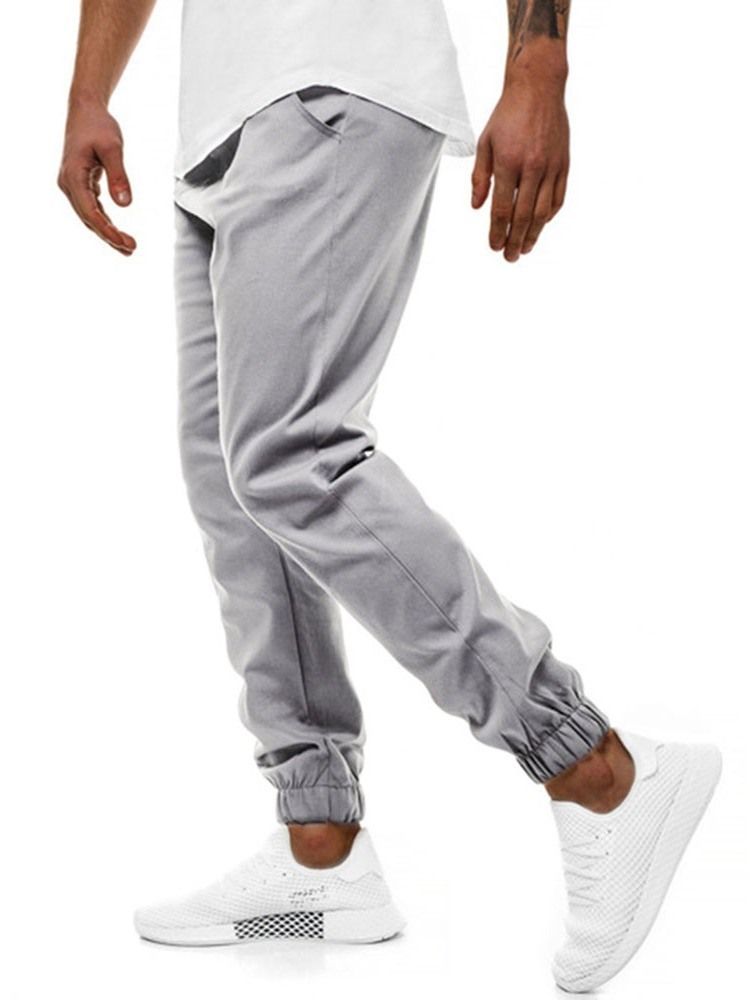 Pantalon Décontracté À Poche Pour Hommes