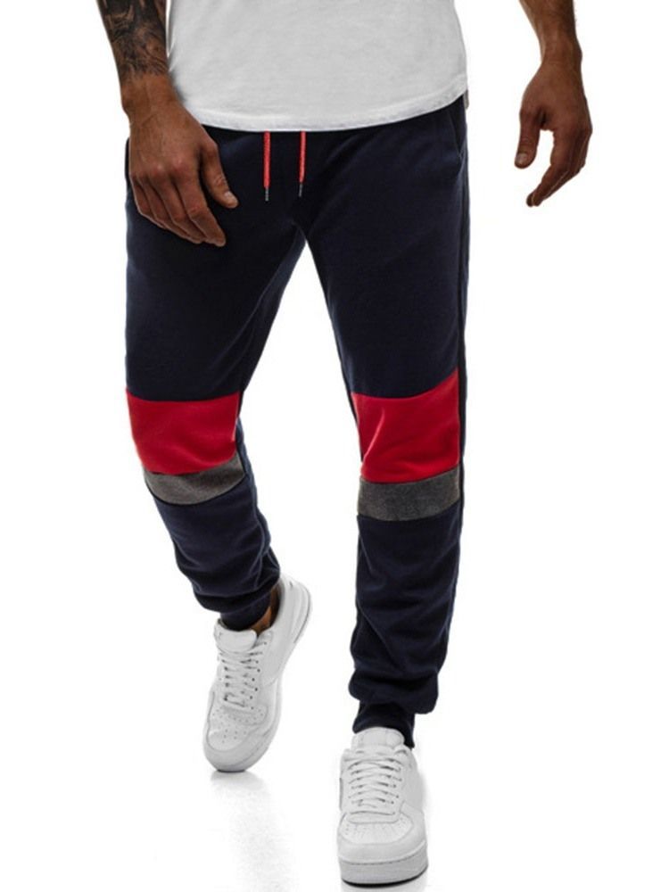 Pantalon Décontracté De Sport À Blocs De Couleur Pour Hommes