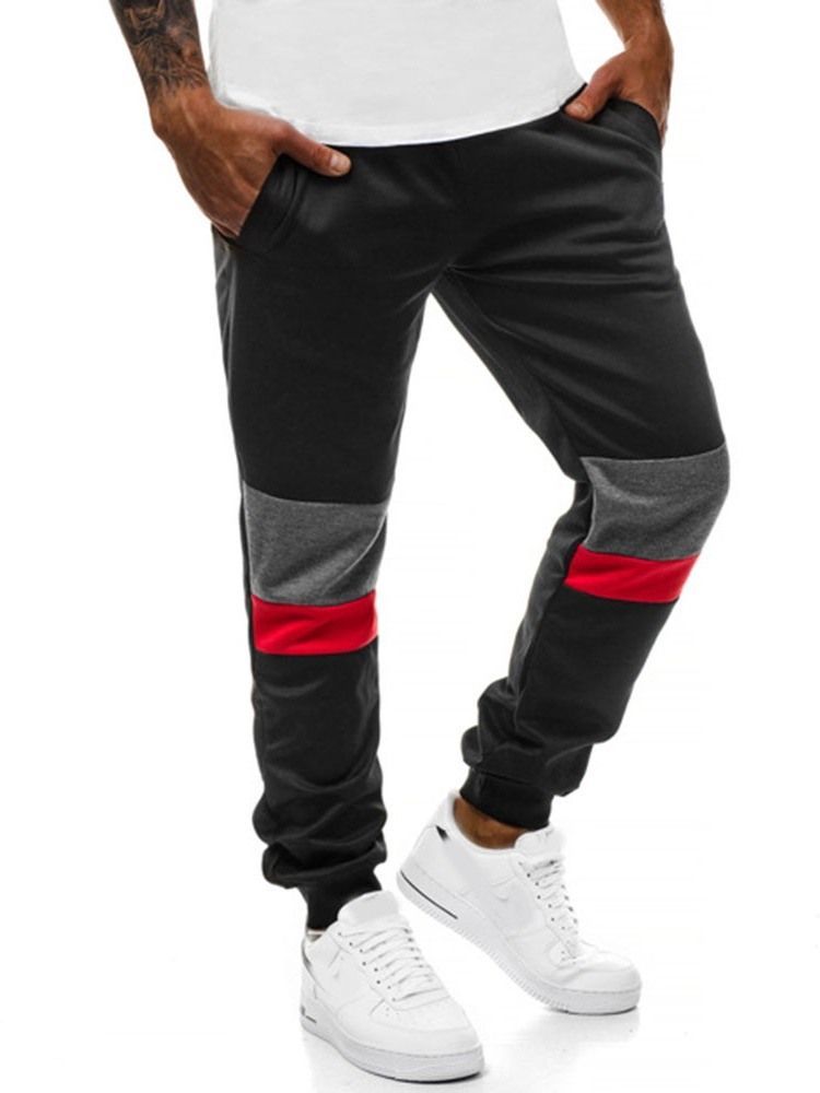 Pantalon Décontracté De Sport À Blocs De Couleur Pour Hommes