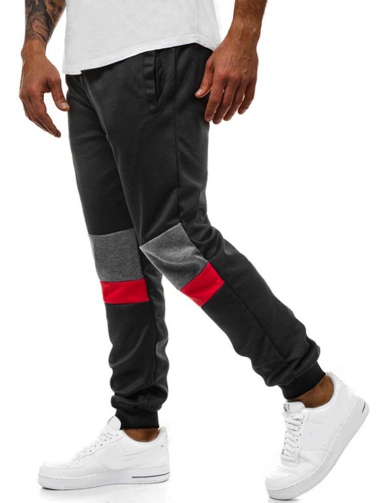 Pantalon Décontracté De Sport À Blocs De Couleur Pour Hommes