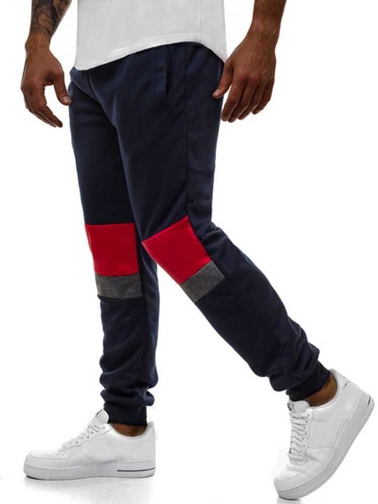 Pantalon Décontracté De Sport À Blocs De Couleur Pour Hommes