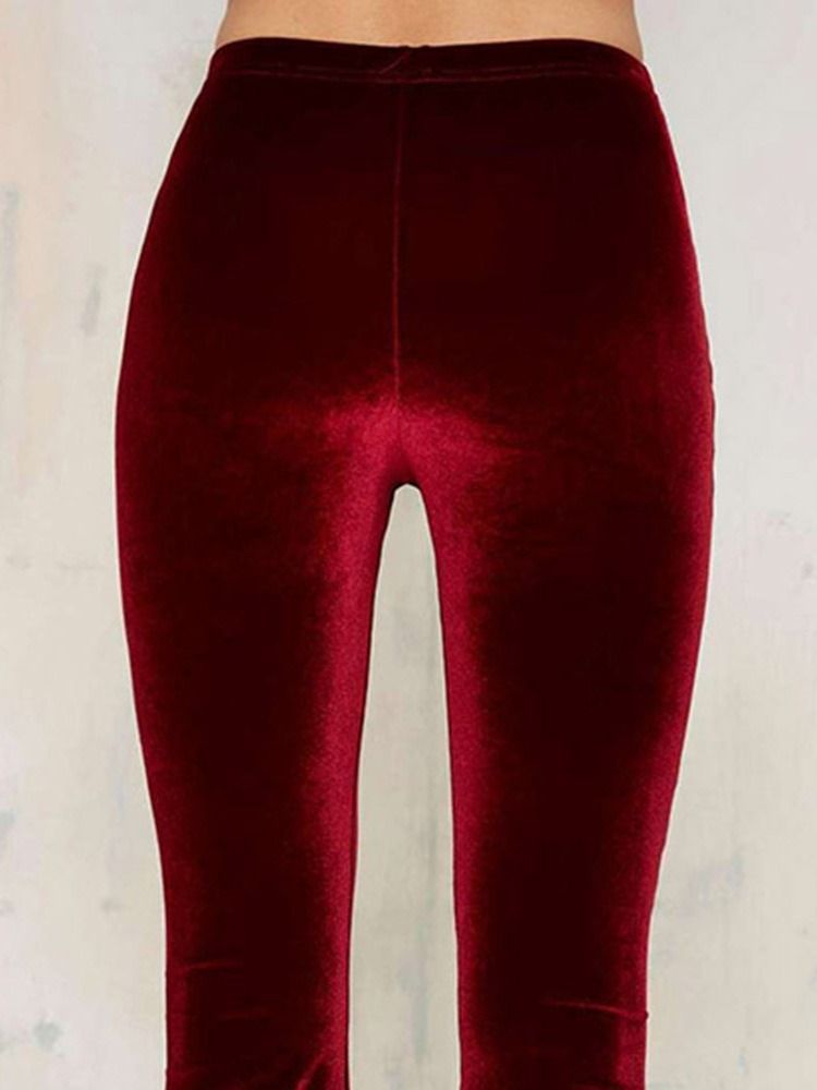 Pantalon Décontracté Taille Haute À Pattes D'éléphant Et Unis Pour Femmes