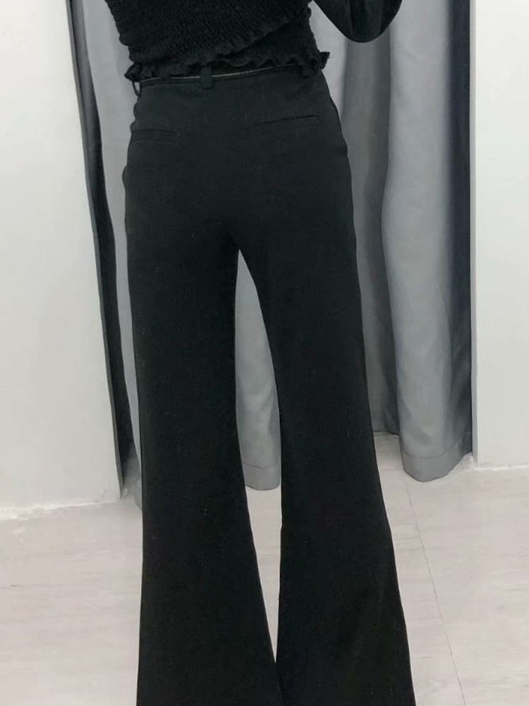 Pantalon Décontracté Taille Haute À Pattes D'éléphant Pour Femmes