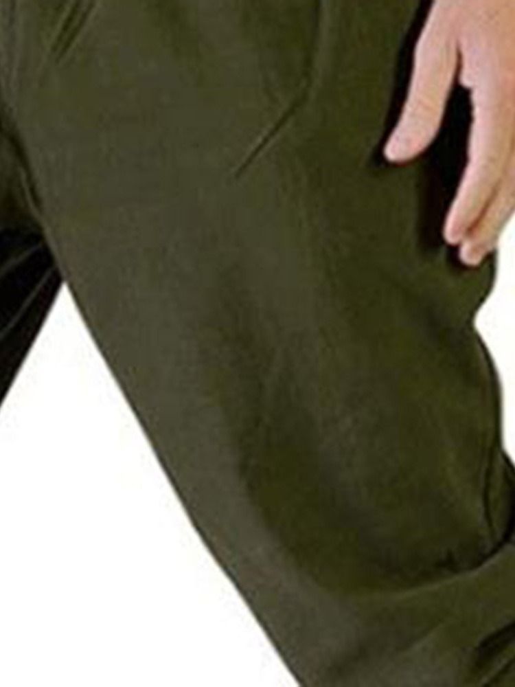 Pantalon Décontracté Uni À Lacets Pour Hommes