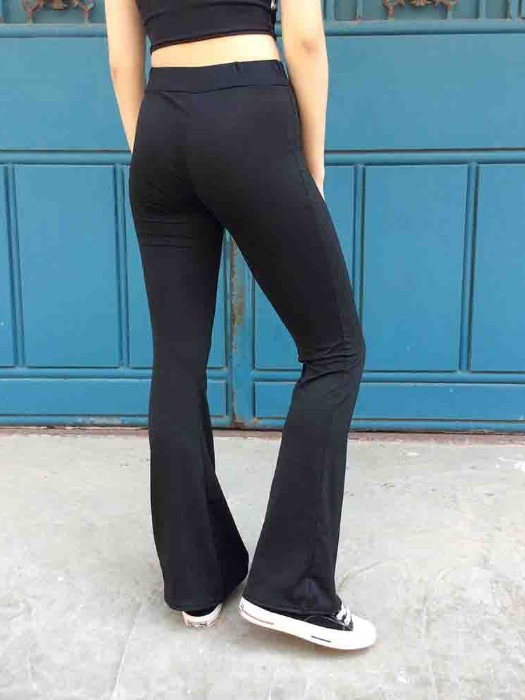 Pantalon Décontracté Uni Pleine Longueur Pour Femmes