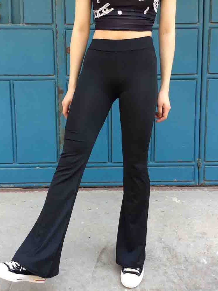 Pantalon Décontracté Uni Pleine Longueur Pour Femmes