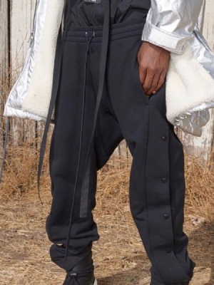 Pantalon D'hiver Décontracté À Lacets Et À Boutons Unis