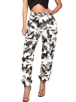 Pantalon Femme Ceinture Camouflage