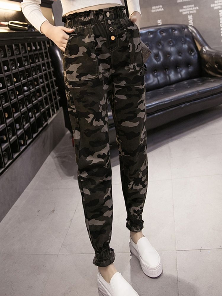 Pantalon Sarouel Épais Camouflage Pour Femme