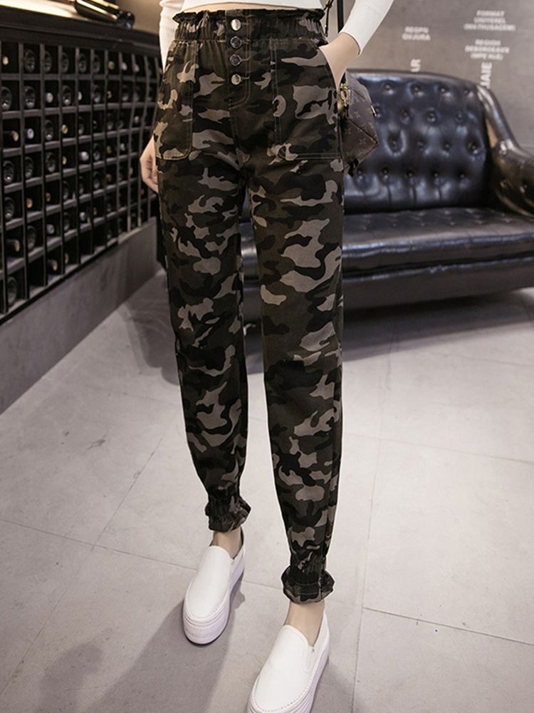 Pantalon Sarouel Épais Camouflage Pour Femme