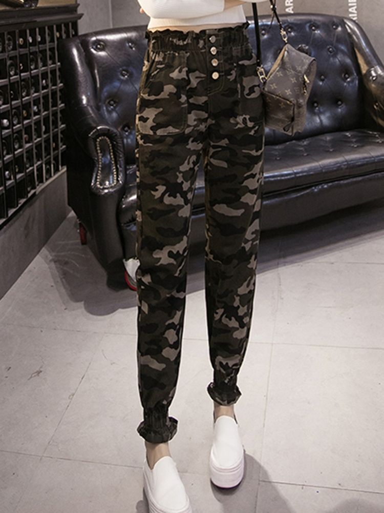 Pantalon Sarouel Épais Camouflage Pour Femme