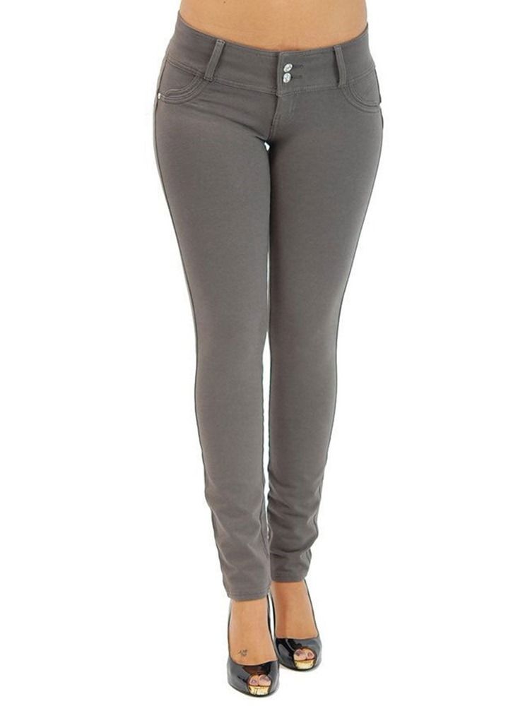 Pantalon Skinny Bouton Pour Femme