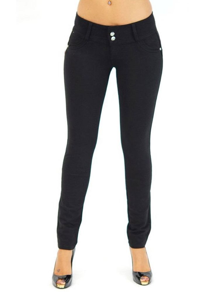 Pantalon Skinny Bouton Pour Femme