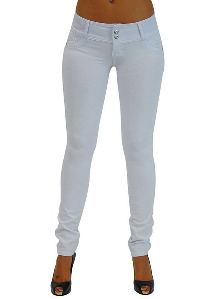 Pantalon Skinny Bouton Pour Femme