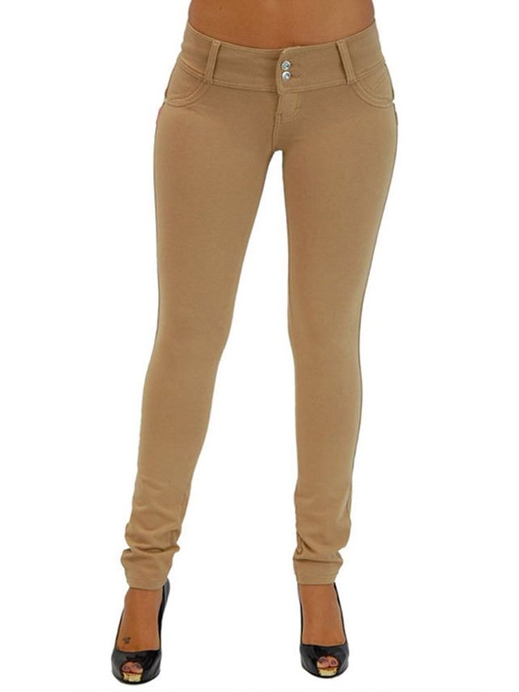 Pantalon Skinny Bouton Pour Femme