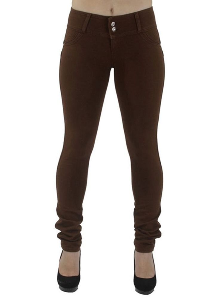 Pantalon Skinny Bouton Pour Femme