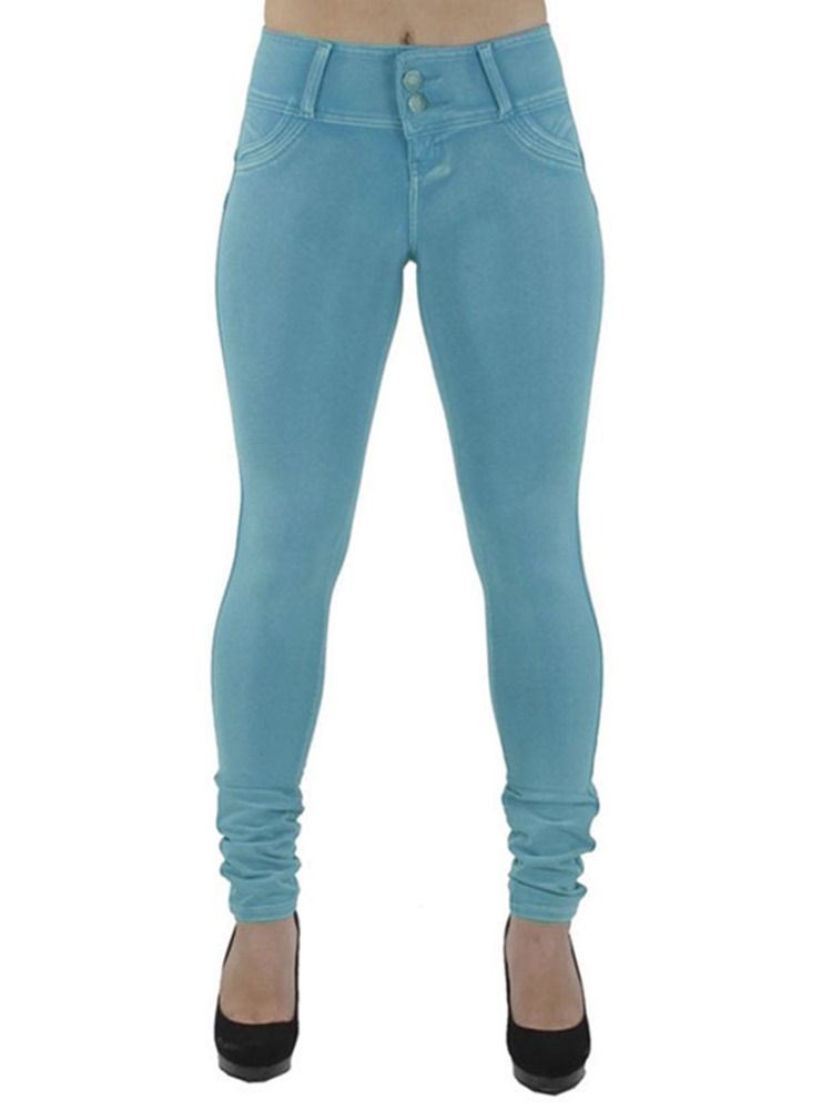 Pantalon Skinny Bouton Pour Femme