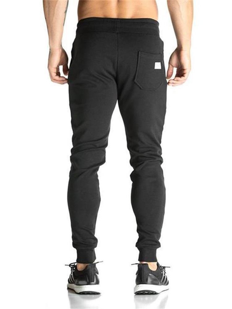 Pantalon Slim Décontracté À Taille Moyenne Pour Hommes