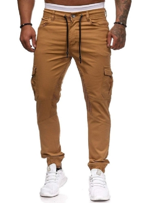 Pantalon Uni À Lacets Pour Hommes Four Seasons