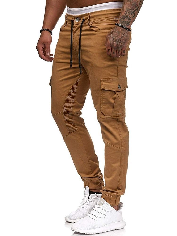 Pantalon Uni À Lacets Pour Hommes Four Seasons