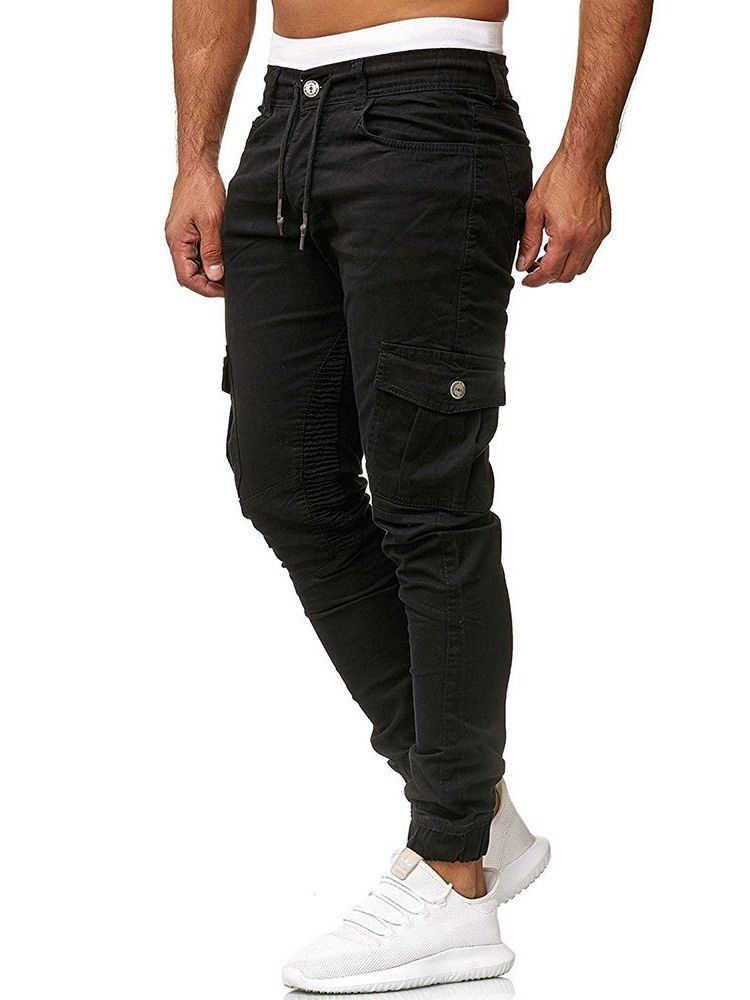 Pantalon Uni À Lacets Pour Hommes Four Seasons