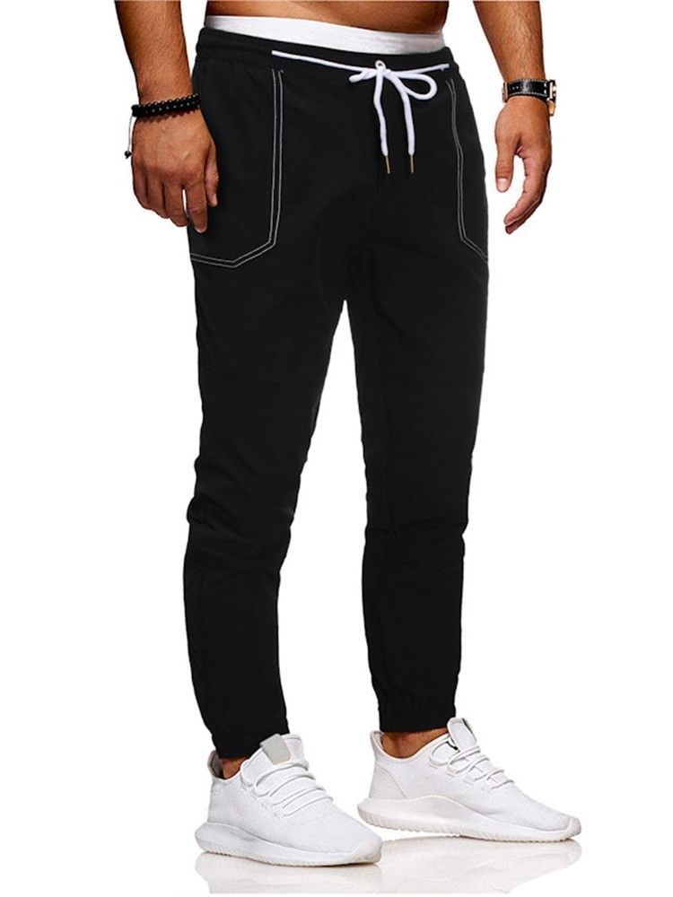 Pantalons Crayon Unis Pour Hommes Pantalons Décontractés Taille Moyenne Pour Hommes