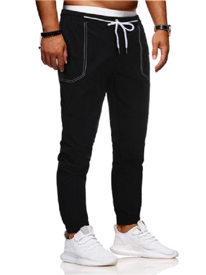 Pantalons Crayon Unis Pour Hommes Pantalons Décontractés Taille Moyenne Pour Hommes