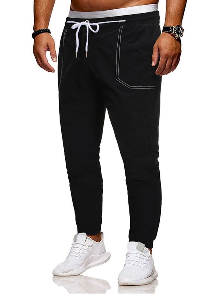 Pantalons Crayon Unis Pour Hommes Pantalons Décontractés Taille Moyenne Pour Hommes